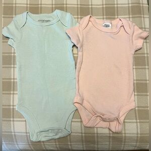 Swaddle Designs Baby Bodysuits - Light Pink and Soft Blue